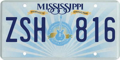 MS license plate ZSH816