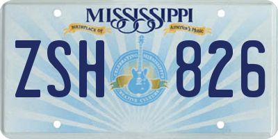 MS license plate ZSH826