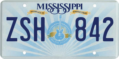 MS license plate ZSH842