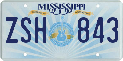 MS license plate ZSH843