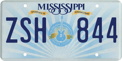 MS license plate ZSH844