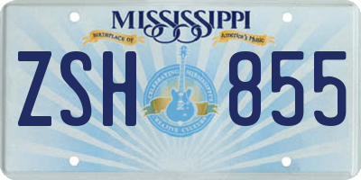 MS license plate ZSH855
