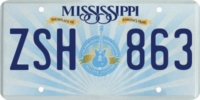 MS license plate ZSH863