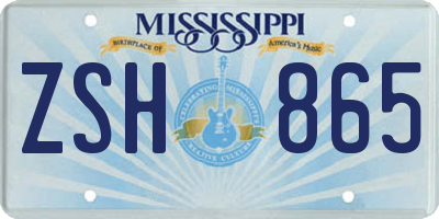 MS license plate ZSH865