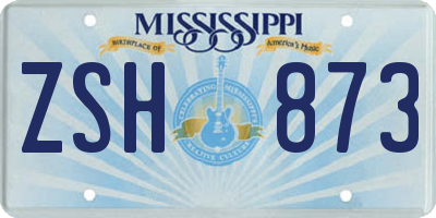 MS license plate ZSH873