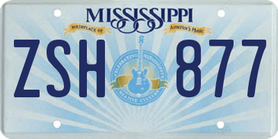 MS license plate ZSH877