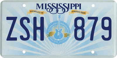 MS license plate ZSH879