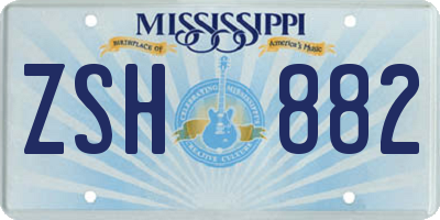 MS license plate ZSH882