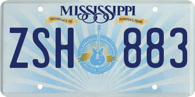 MS license plate ZSH883