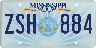 MS license plate ZSH884
