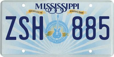 MS license plate ZSH885