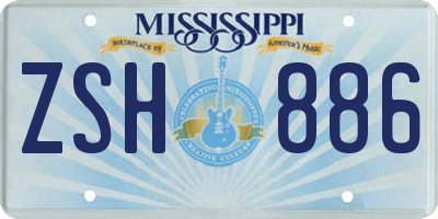 MS license plate ZSH886