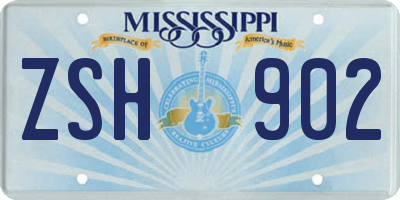 MS license plate ZSH902