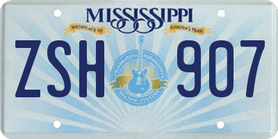 MS license plate ZSH907