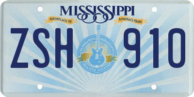 MS license plate ZSH910