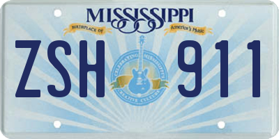 MS license plate ZSH911