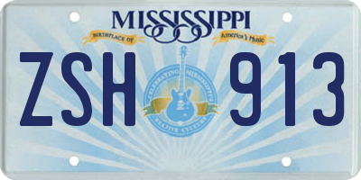 MS license plate ZSH913