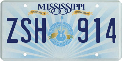 MS license plate ZSH914