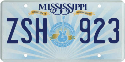 MS license plate ZSH923