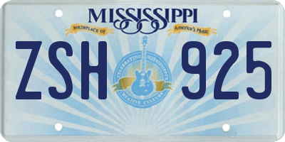 MS license plate ZSH925