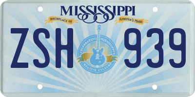 MS license plate ZSH939