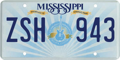 MS license plate ZSH943