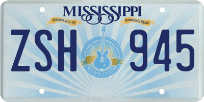 MS license plate ZSH945