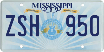 MS license plate ZSH950