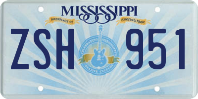 MS license plate ZSH951