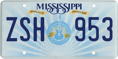 MS license plate ZSH953