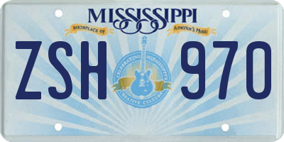 MS license plate ZSH970