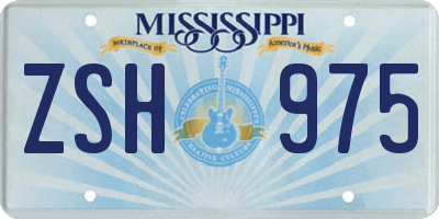 MS license plate ZSH975