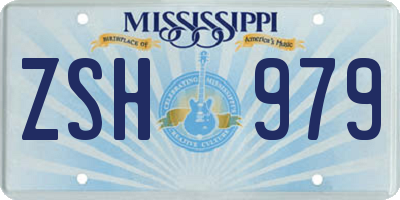 MS license plate ZSH979