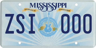 MS license plate ZSI000