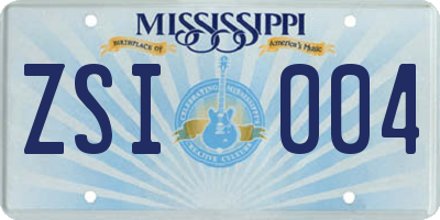 MS license plate ZSI004