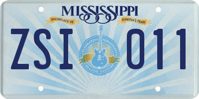MS license plate ZSI011