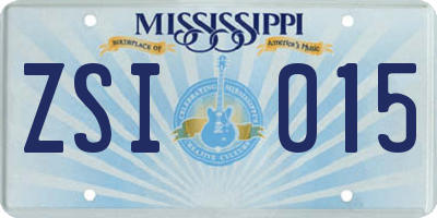 MS license plate ZSI015