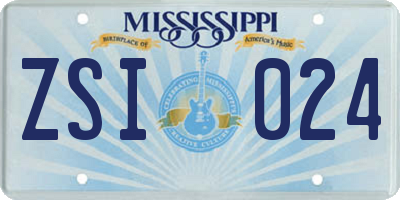 MS license plate ZSI024