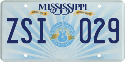 MS license plate ZSI029