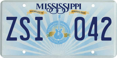 MS license plate ZSI042