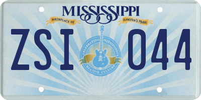 MS license plate ZSI044