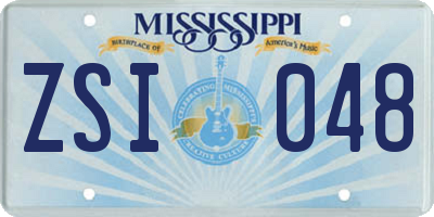MS license plate ZSI048