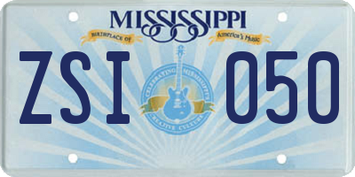 MS license plate ZSI050