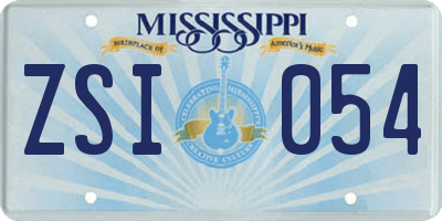 MS license plate ZSI054