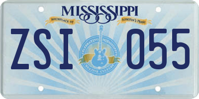 MS license plate ZSI055