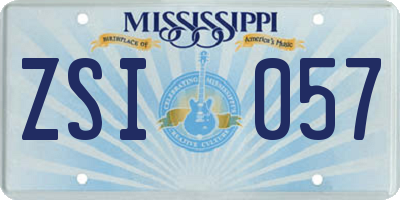 MS license plate ZSI057