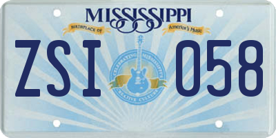 MS license plate ZSI058