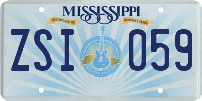 MS license plate ZSI059