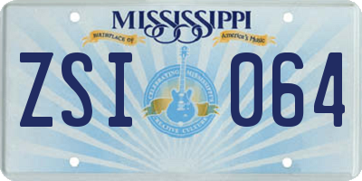 MS license plate ZSI064