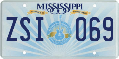 MS license plate ZSI069